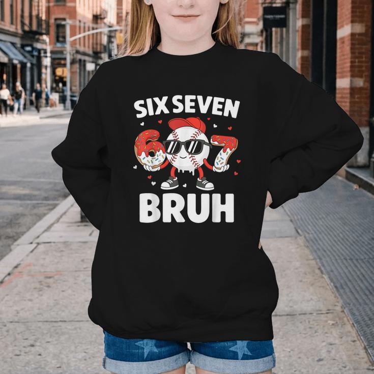 Six Seven Bruh Valentines Baseball Kids 67 Valentine Boys Youth Crewneck Sweatshirt Six Seven Bruh Valentines Baseball Kids 67 Valentine Boys Youth Crewneck Sweatshirt