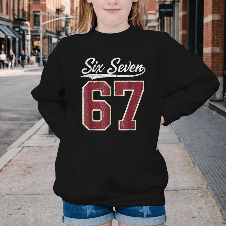 Six Seven Meme Boys Girls Kids 67 Baseball Jersey Youth Crewneck Sweatshirt Six Seven Meme Boys Girls Kids 67 Baseball Jersey Youth Crewneck Sweatshirt
