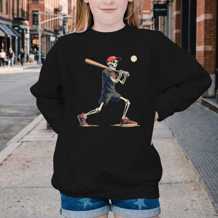 Skeleton Baseball Halloween Costume Men Boys Kids Youth Crewneck Sweatshirt Skeleton Baseball Halloween Costume Men Boys Kids Youth Crewneck Sweatshirt
