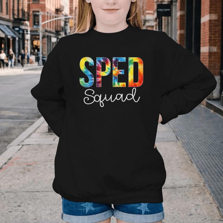 Sped Squad For Work Tie Dye Back To School Appreciation Day Youth Crewneck Sweatshirt