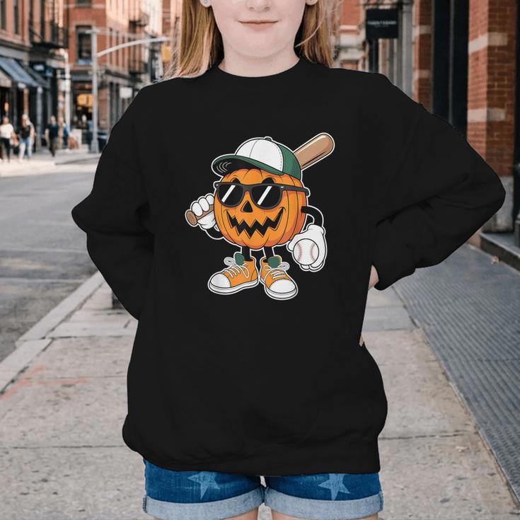 Spooky Jack O Lantern Baseball Halloween Costumes Boys Youth Crewneck Sweatshirt Spooky Jack O Lantern Baseball Halloween Costumes Boys Youth Crewneck Sweatshirt
