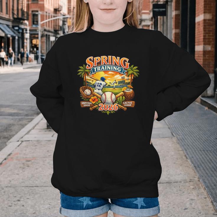 Spring Training 2026 Baseball Vintage Sunset Youth Crewneck Sweatshirt Spring Training 2026 Baseball Vintage Sunset Youth Crewneck Sweatshirt