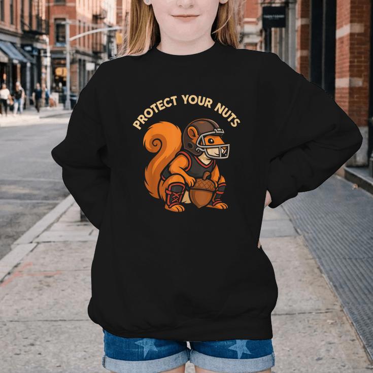 Squirell Baseball Catcher Player Joke Tee Protect Your Nuts Youth Crewneck Sweatshirt Squirell Baseball Catcher Player Joke Tee Protect Your Nuts Youth Crewneck Sweatshirt