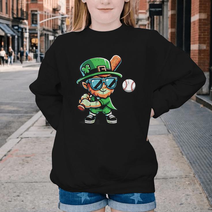 St Patricks Day Leprechaun Baseball Saint Paddys Boys Men Youth Crewneck Sweatshirt St Patricks Day Leprechaun Baseball Saint Paddys Boys Men Youth Crewneck Sweatshirt