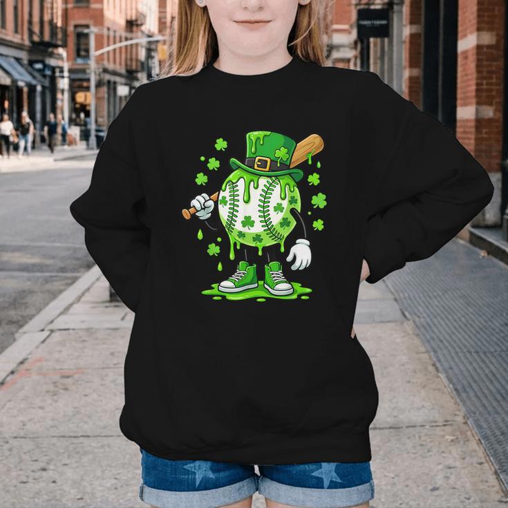 St Patricks Day Shamrock Baseball Drip Icecream Irish Boys Youth Crewneck Sweatshirt St Patricks Day Shamrock Baseball Drip Icecream Irish Boys Youth Crewneck Sweatshirt