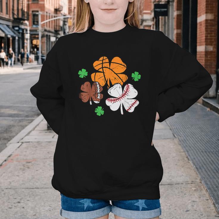 St Patricks Day Shamrock Basketball Baseball Men Boys Kids Youth Crewneck Sweatshirt St Patricks Day Shamrock Basketball Baseball Men Boys Kids Youth Crewneck Sweatshirt