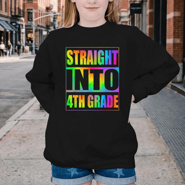 Straight Into 4th Grade Fourth Grade Back To School Youth Crewneck Sweatshirt Straight Into 4th Grade Fourth Grade Back To School Youth Crewneck Sweatshirt