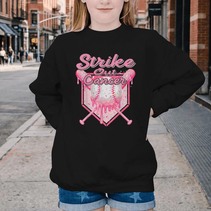 Strike Out Breast Cancer Baseball Drip For Boys Youth Youth Crewneck Sweatshirt Strike Out Breast Cancer Baseball Drip For Boys Youth Youth Crewneck Sweatshirt