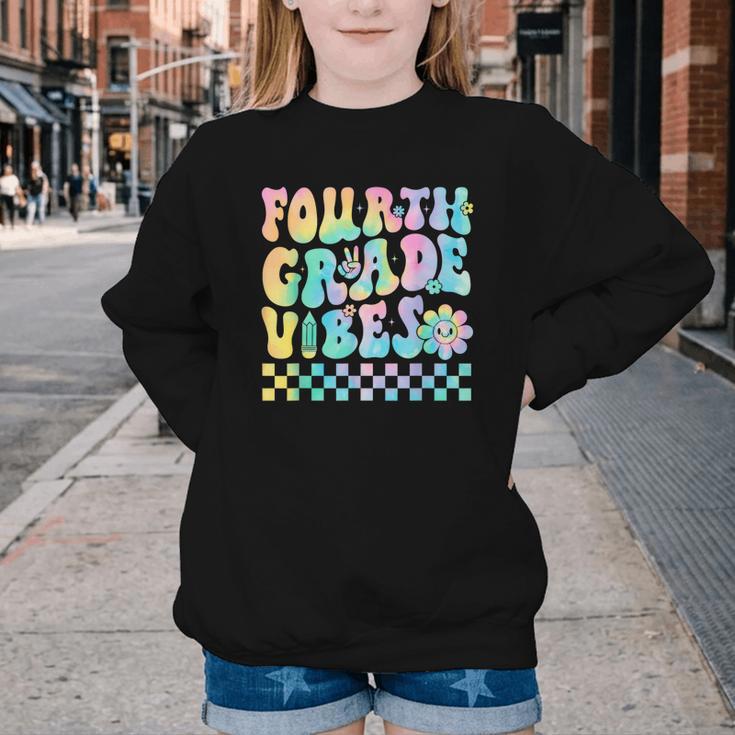 Tie Dye 4th Grade Vibes Fourth Grade Retro Back To School Youth Crewneck Sweatshirt Tie Dye 4th Grade Vibes Fourth Grade Retro Back To School Youth Crewneck Sweatshirt