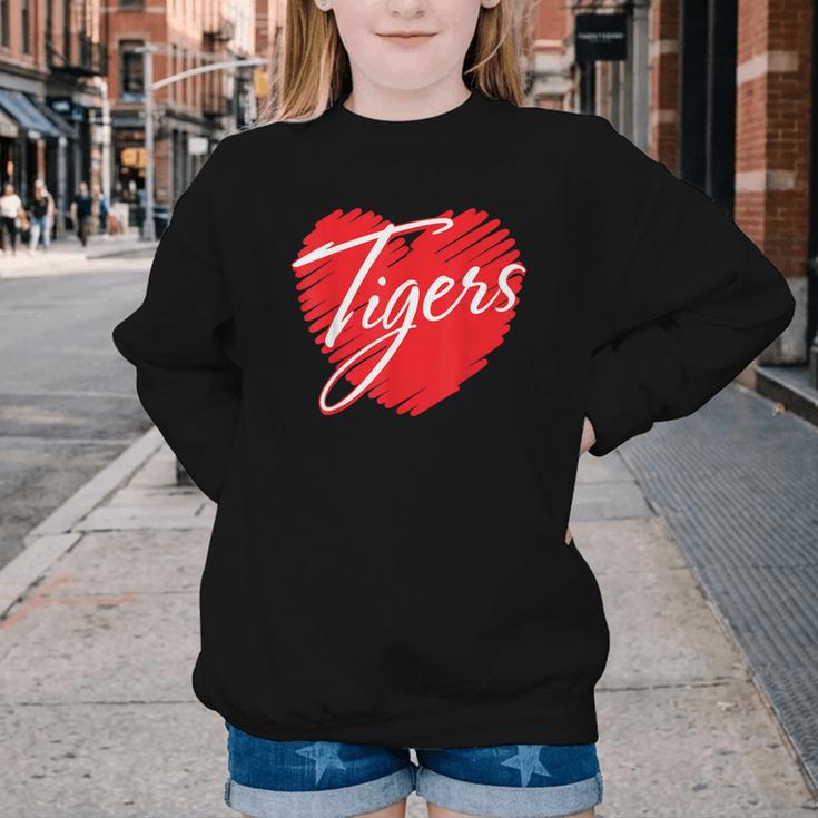 Tigers Heart Back To School Spirit R Youth Crewneck Sweatshirt Tigers Heart Back To School Spirit R Youth Crewneck Sweatshirt