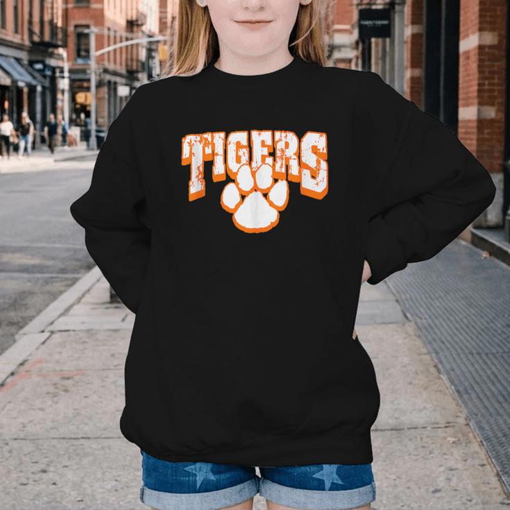 Tigers School Spirit Back To School O Youth Crewneck Sweatshirt