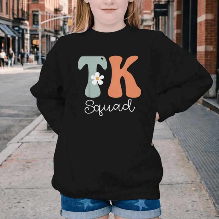 TK Squad Groovy Women Appreciation Day Hello Back To School Youth Crewneck Sweatshirt TK Squad Groovy Women Appreciation Day Hello Back To School Youth Crewneck Sweatshirt