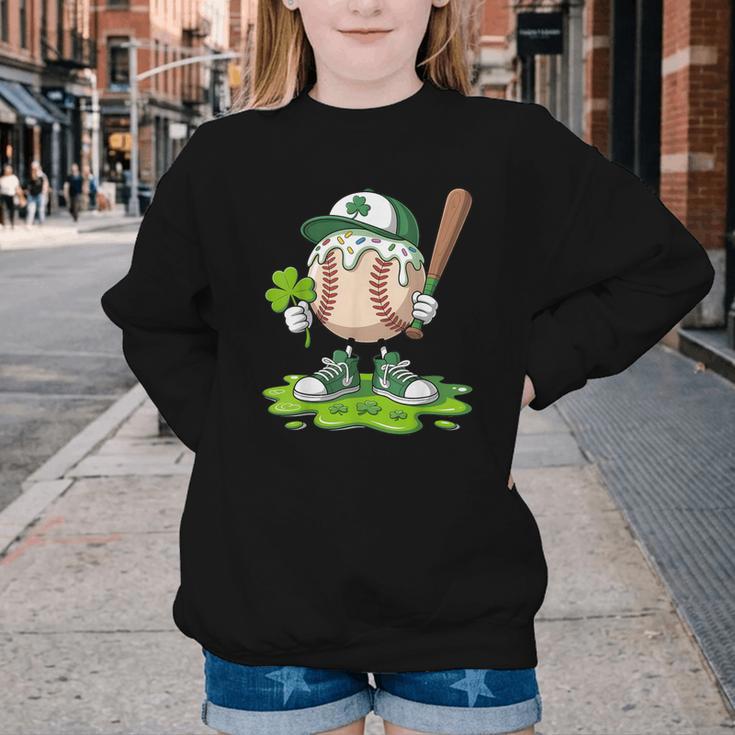 Toddler Baseball Drip Ice Cream Boys Kids St Patricks Day Youth Crewneck Sweatshirt Toddler Baseball Drip Ice Cream Boys Kids St Patricks Day Youth Crewneck Sweatshirt