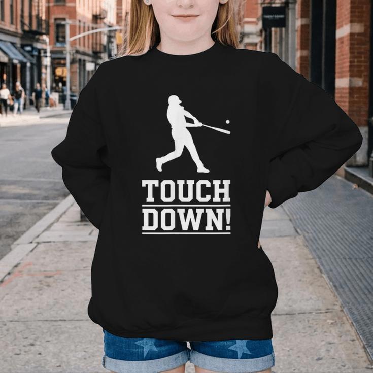 Touchdown Baseball Football Sports Youth Crewneck Sweatshirt Touchdown Baseball Football Sports Youth Crewneck Sweatshirt