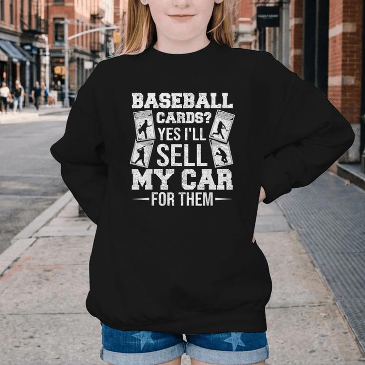 Trading Card Collector Cardboard Baseball Card Collector Youth Crewneck Sweatshirt