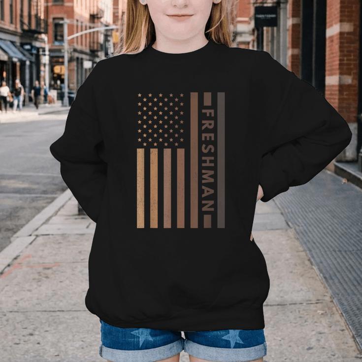 USA Flag Freshman 9th Ninth Grade Back To School Juneteenth Youth Crewneck Sweatshirt USA Flag Freshman 9th Ninth Grade Back To School Juneteenth Youth Crewneck Sweatshirt