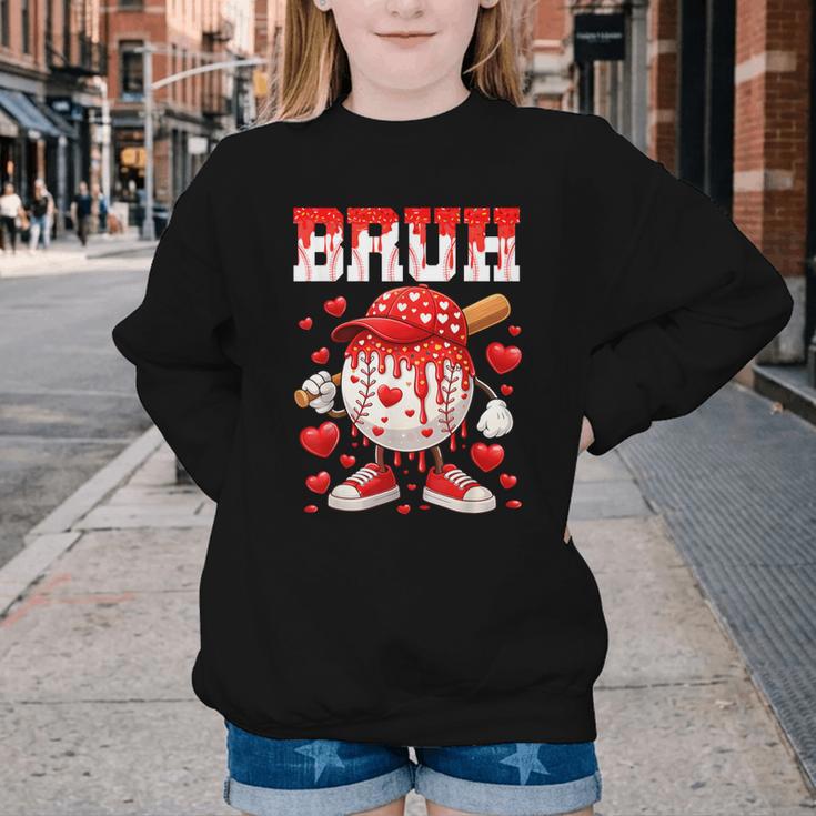 Valentines Day Baseball Drip Boys Bruh Ice Cream Toddler Kid Youth Crewneck Sweatshirt Valentines Day Baseball Drip Boys Bruh Ice Cream Toddler Kid Youth Crewneck Sweatshirt