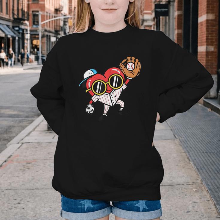 Valentines Day Baseball Heart Gloves Cute Boys Kid Youth Men Youth Crewneck Sweatshirt Valentines Day Baseball Heart Gloves Cute Boys Kid Youth Men Youth Crewneck Sweatshirt