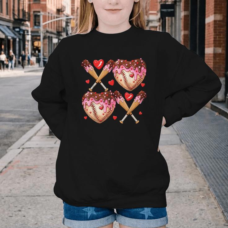 Valentines Day Drip Heart Baseball XOXO Boys Kids Men Sport Youth Crewneck Sweatshirt Valentines Day Drip Heart Baseball XOXO Boys Kids Men Sport Youth Crewneck Sweatshirt