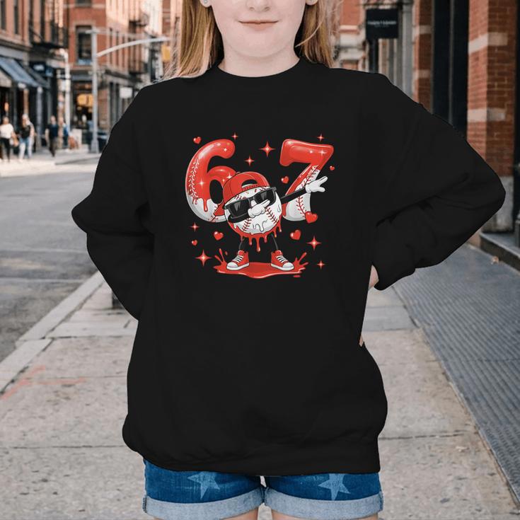 Valentines Day Six Seven Baseball 6 7 Meme Dab Heart Boys Youth Crewneck Sweatshirt Valentines Day Six Seven Baseball 6 7 Meme Dab Heart Boys Youth Crewneck Sweatshirt