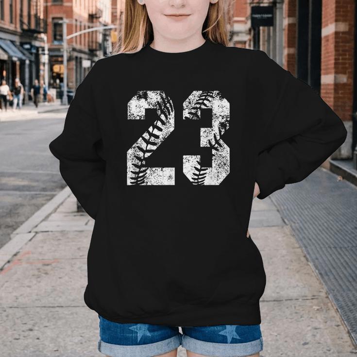 Vintage Baseball Number 23 Jersey Player Uniform Youth Crewneck Sweatshirt Vintage Baseball Number 23 Jersey Player Uniform Youth Crewneck Sweatshirt