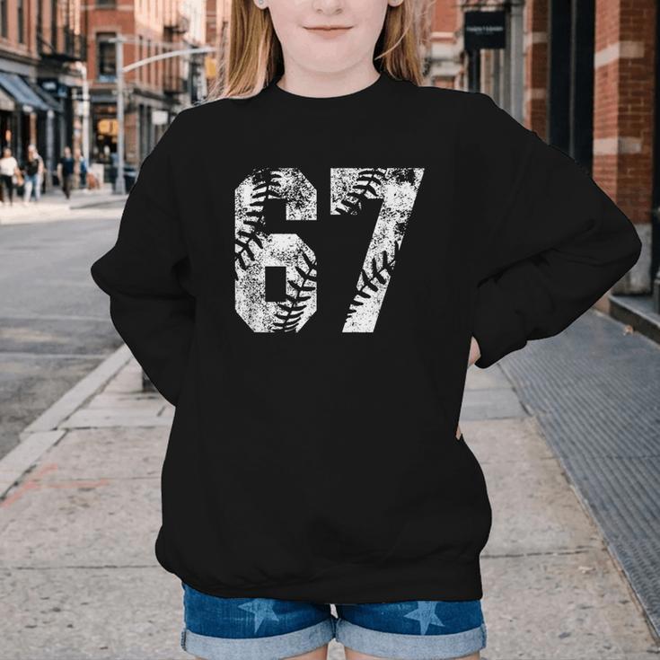 Vintage Baseball Number 67 Jersey Player Uniform Youth Crewneck Sweatshirt Vintage Baseball Number 67 Jersey Player Uniform Youth Crewneck Sweatshirt