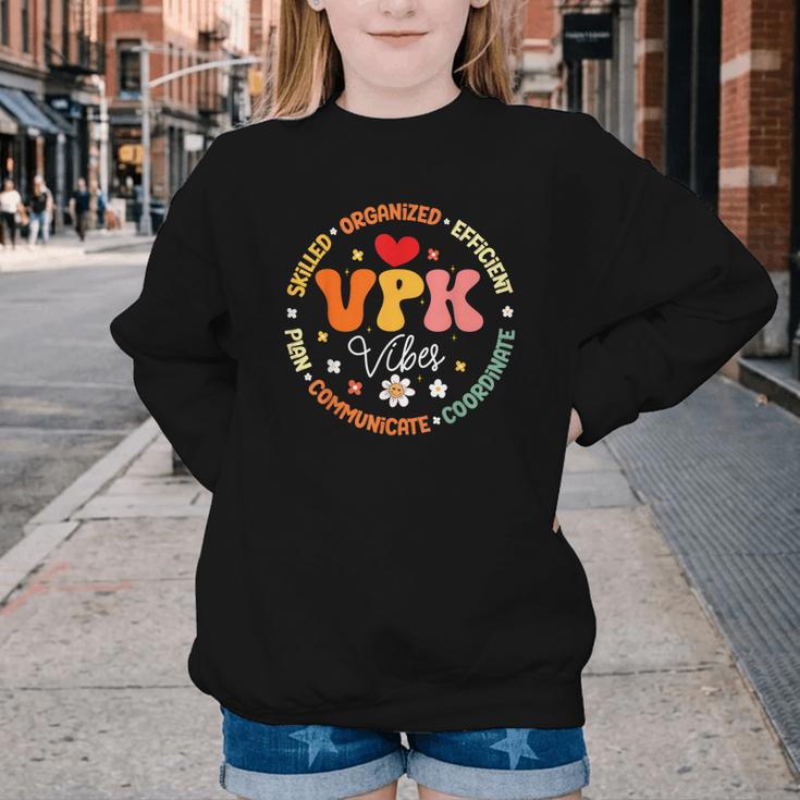 VPK Vibes First Day Of Back To School Appreciation Week Youth Crewneck Sweatshirt VPK Vibes First Day Of Back To School Appreciation Week Youth Crewneck Sweatshirt
