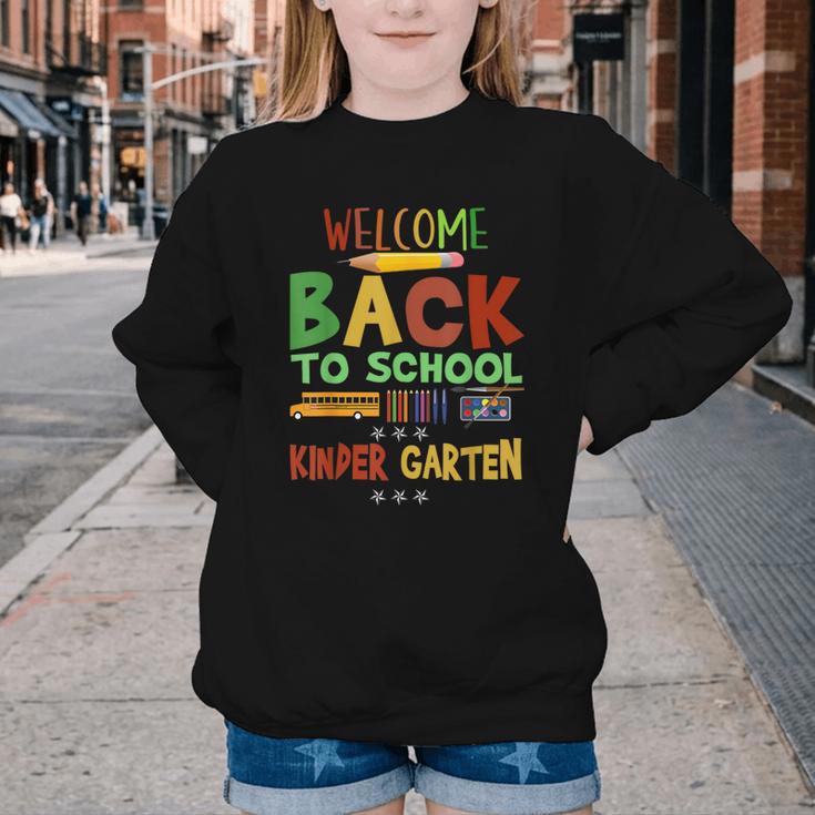 Welcome Back To School Kinder Garten First Day Of School Kid Youth Crewneck Sweatshirt Welcome Back To School Kinder Garten First Day Of School Kid Youth Crewneck Sweatshirt