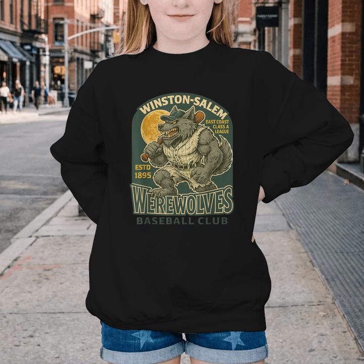 Winston-Salem Werewolves Minor League Baseball Club Youth Crewneck Sweatshirt Winston-Salem Werewolves Minor League Baseball Club Youth Crewneck Sweatshirt