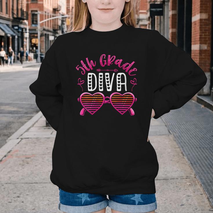 Women's 5th Grade Diva Back To School Fifth Grade For Girls Youth Crewneck Sweatshirt Women's 5th Grade Diva Back To School Fifth Grade For Girls Youth Crewneck Sweatshirt