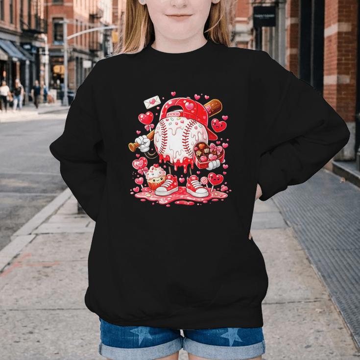 Women's Baseball Drip Ice Cream Boys Kids Youth Valentines Youth Crewneck Sweatshirt Women's Baseball Drip Ice Cream Boys Kids Youth Valentines Youth Crewneck Sweatshirt