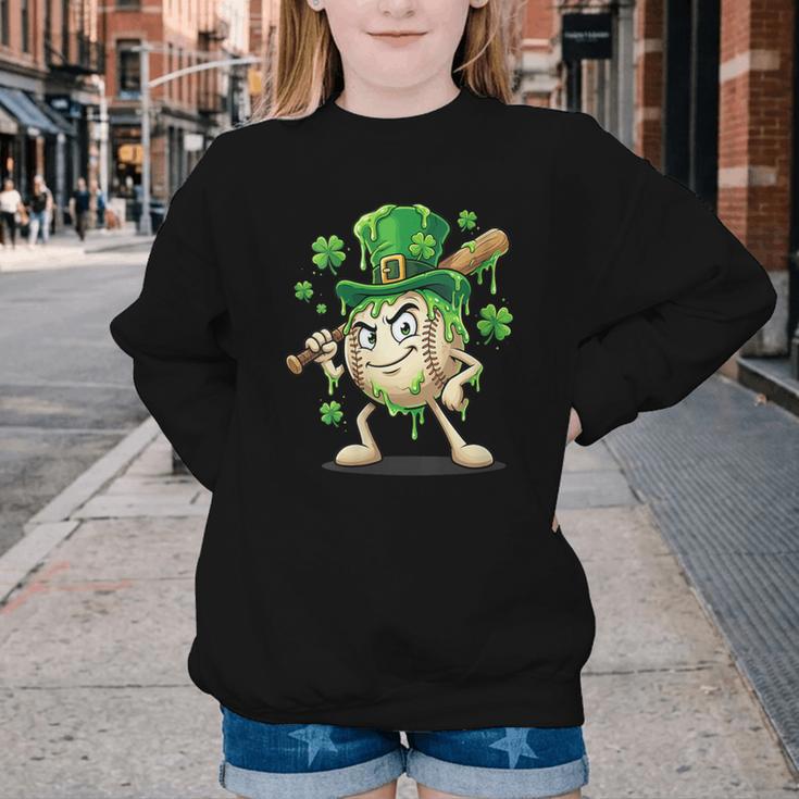 Women's St Patricks Day Baseball Leprechaun Shamrock Player Boys Kid Youth Crewneck Sweatshirt Women's St Patricks Day Baseball Leprechaun Shamrock Player Boys Kid Youth Crewneck Sweatshirt
