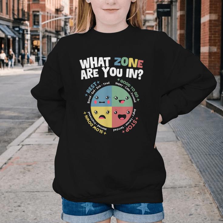 Zones Of Regulation School Counselor Back To School Emotion Youth Crewneck Sweatshirt Zones Of Regulation School Counselor Back To School Emotion Youth Crewneck Sweatshirt