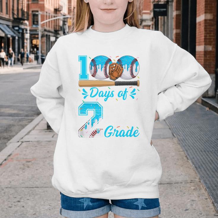 100 Days Of 2nd Grade Baseball 100th Day Of School Boys Kids Youth Crewneck Sweatshirt 100 Days Of 2nd Grade Baseball 100th Day Of School Boys Kids Youth Crewneck Sweatshirt