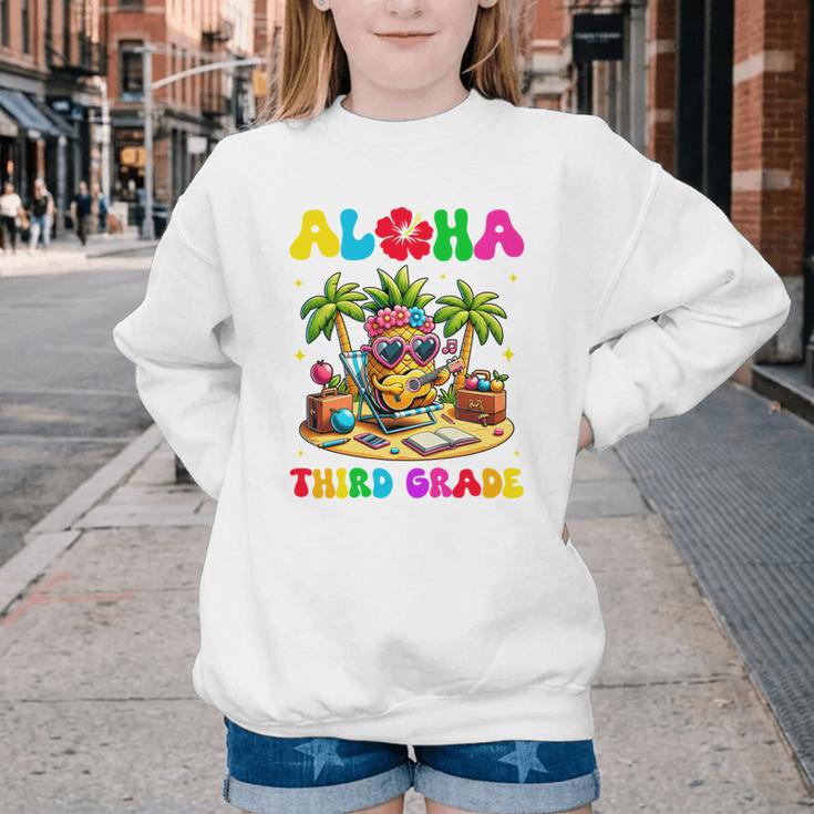 Aloha Third Grade Pineapple Hawaii Back To School Kids Girl Performance Youth Crewneck Sweatshirt Aloha Third Grade Pineapple Hawaii Back To School Kids Girl Performance Youth Crewneck Sweatshirt