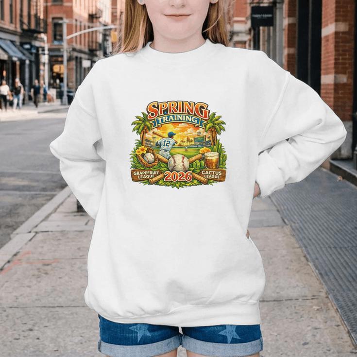 Awesome Spring Trainings 2026 Baseball Arizona Florida Youth Crewneck Sweatshirt