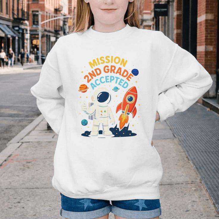 Back To School Mission Second 2nd Grade Accepted Astronaut Premium Tri-Blend Youth Crewneck Sweatshirt