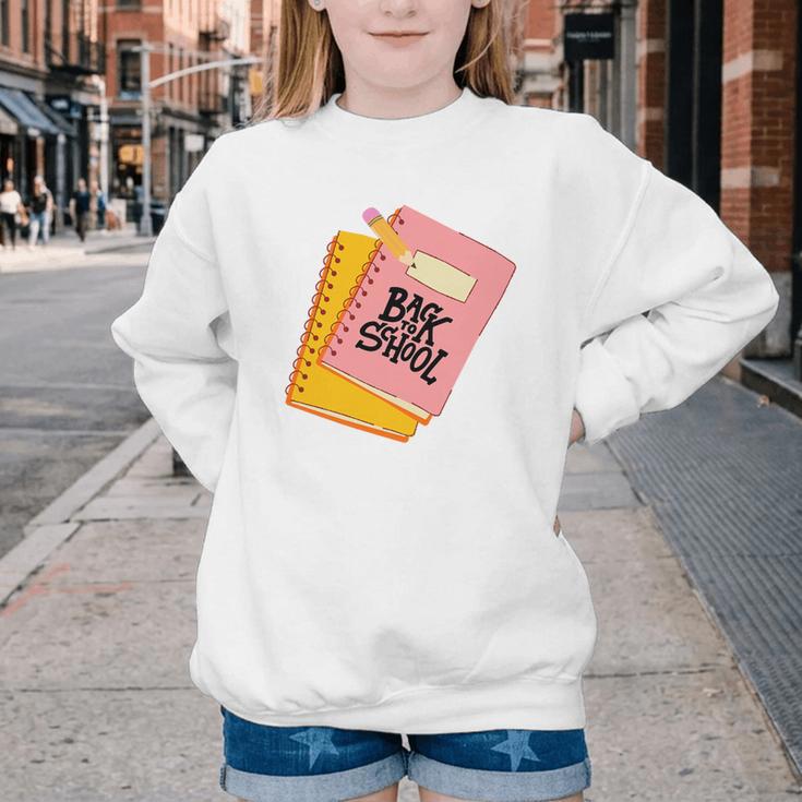 Back To School Notebook And Pencil Graphic Design Premium Tri-Blend Youth Crewneck Sweatshirt Back To School Notebook And Pencil Graphic Design Premium Tri-Blend Youth Crewneck Sweatshirt