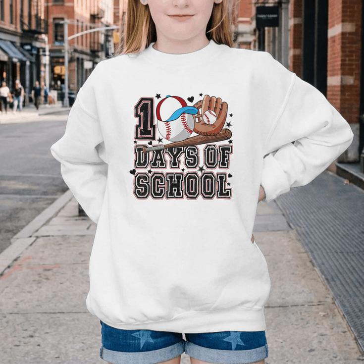 Baseball 100 Days Of School Happy 100th Day Teachers Kids Youth Crewneck Sweatshirt Baseball 100 Days Of School Happy 100th Day Teachers Kids Youth Crewneck Sweatshirt