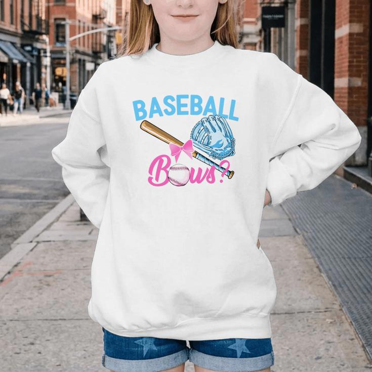 Baseball Or Bows Brother Loves You Gender Reveal Boy Or Girl Youth Crewneck Sweatshirt Baseball Or Bows Brother Loves You Gender Reveal Boy Or Girl Youth Crewneck Sweatshirt