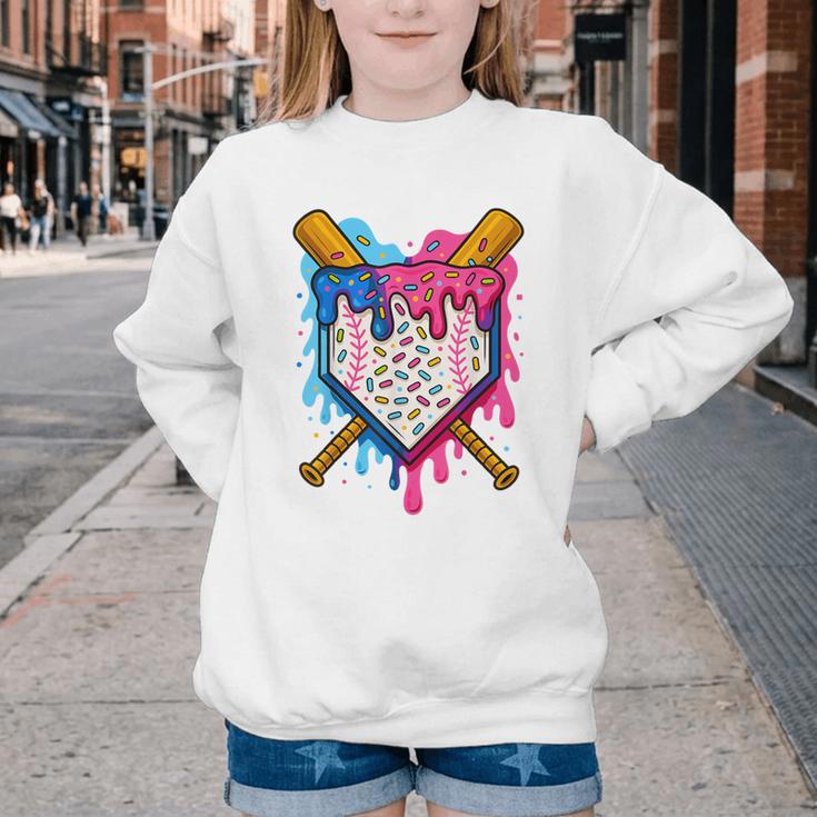 Baseball Boys Ice Cream Drip Baseball Youth Crewneck Sweatshirt Baseball Boys Ice Cream Drip Baseball Youth Crewneck Sweatshirt
