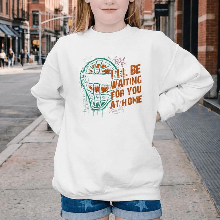 Baseball Catcher Waiting At Home Aggressive Player Quote Youth Crewneck Sweatshirt Baseball Catcher Waiting At Home Aggressive Player Quote Youth Crewneck Sweatshirt