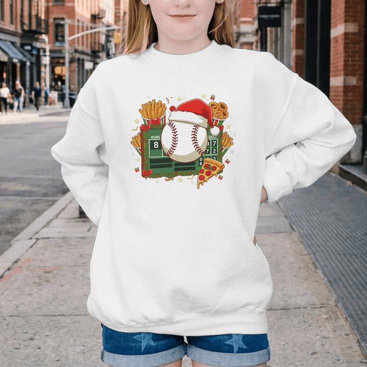 Baseball Christmas Scoreboard Celebration Premium Tri-Blend Youth Crewneck Sweatshirt