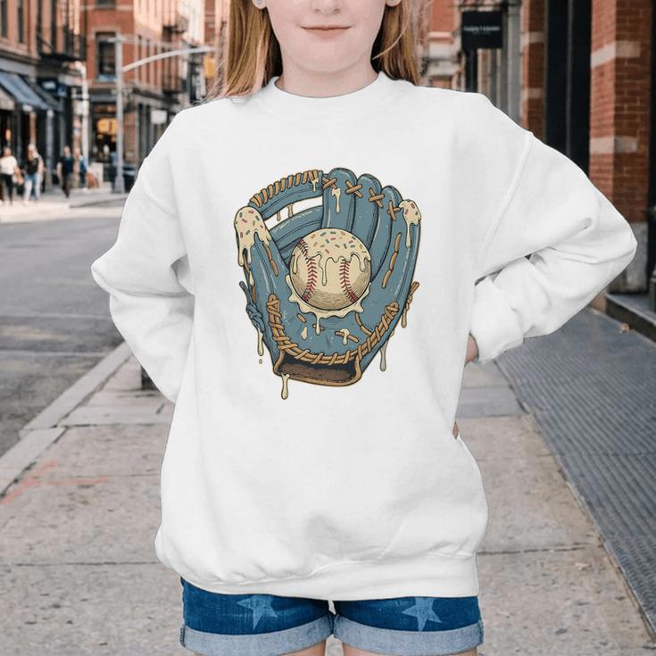 Baseball Drip Ice Cream Glove With Sprinkles And Ball Youth Premium Tri-Blend Youth Crewneck Sweatshirt Baseball Drip Ice Cream Glove With Sprinkles And Ball Youth Premium Tri-Blend Youth Crewneck Sweatshirt
