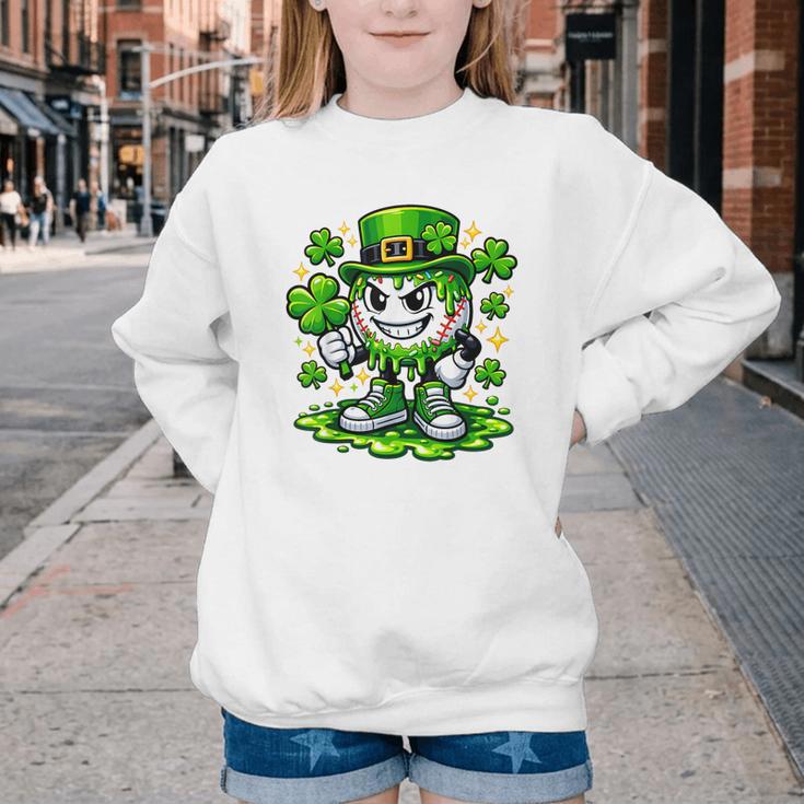 Baseball Drip Icecream Apparel Youth Boy St Patrick Day Youth Crewneck Sweatshirt Baseball Drip Icecream Apparel Youth Boy St Patrick Day Youth Crewneck Sweatshirt