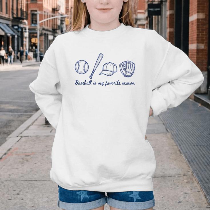Baseball Is My Favorite Season Sports Minimalist Line Art Youth Crewneck Sweatshirt Baseball Is My Favorite Season Sports Minimalist Line Art Youth Crewneck Sweatshirt