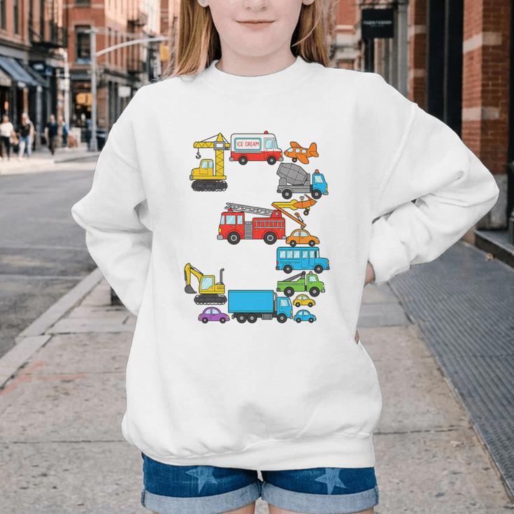 Baseball Ice Cream Drip Vehicles Youth Baseball Drip Premium Tri-Blend Youth Crewneck Sweatshirt