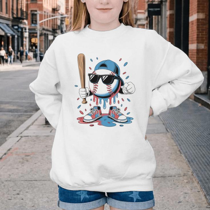 Baseball Lifestyle Apparel Youth Baseball Ice Cream Drip Youth Crewneck Sweatshirt Baseball Lifestyle Apparel Youth Baseball Ice Cream Drip Youth Crewneck Sweatshirt