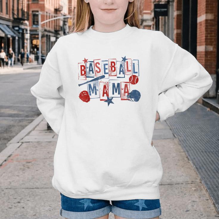 Baseball Mama Mom Mother Vintage Game Day Youth Crewneck Sweatshirt Baseball Mama Mom Mother Vintage Game Day Youth Crewneck Sweatshirt