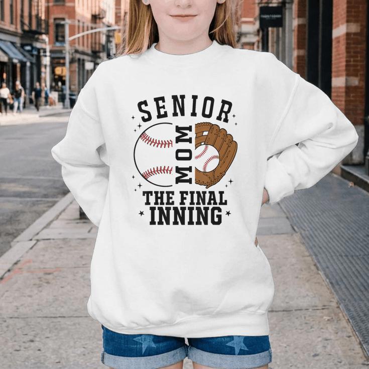 Baseball Senior Mom 2026 The Final Inning Youth Crewneck Sweatshirt
